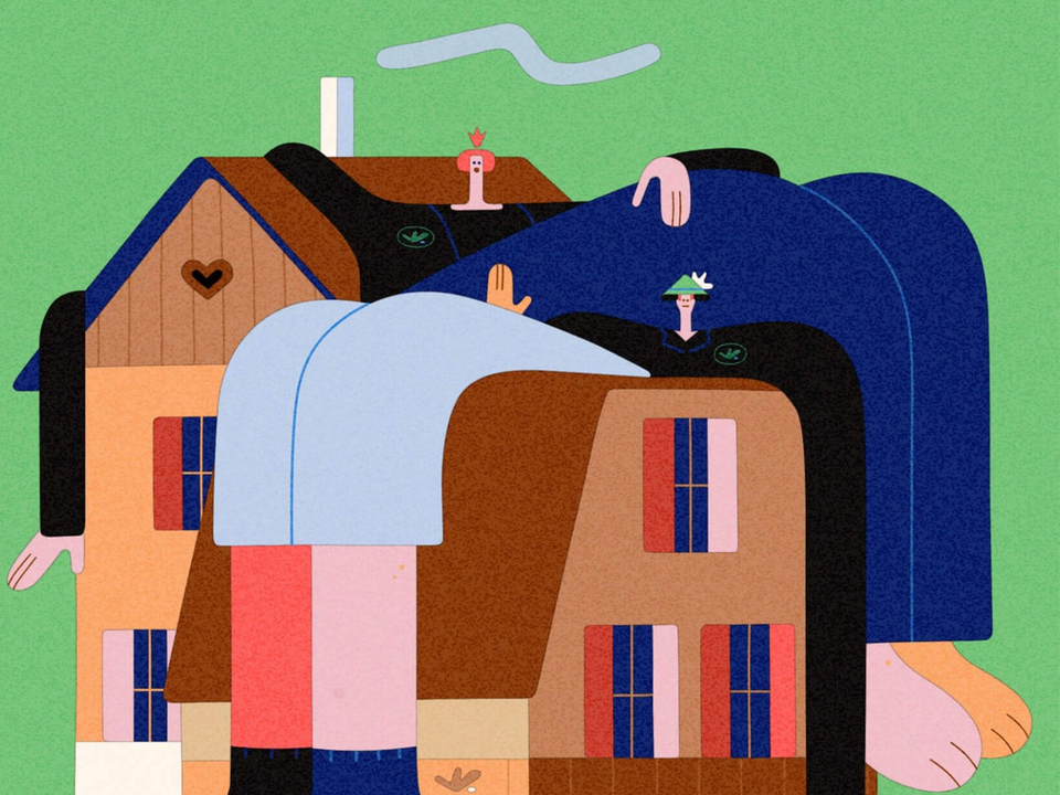 Illustration of a colorful house